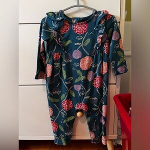 NWOT TEA - Floral ruffle shoulder romper